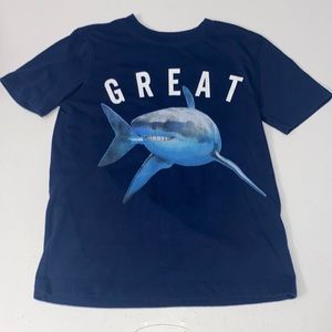 Gap Boy’s Youth Short Sleeve Navy Shark Shirt Size Small